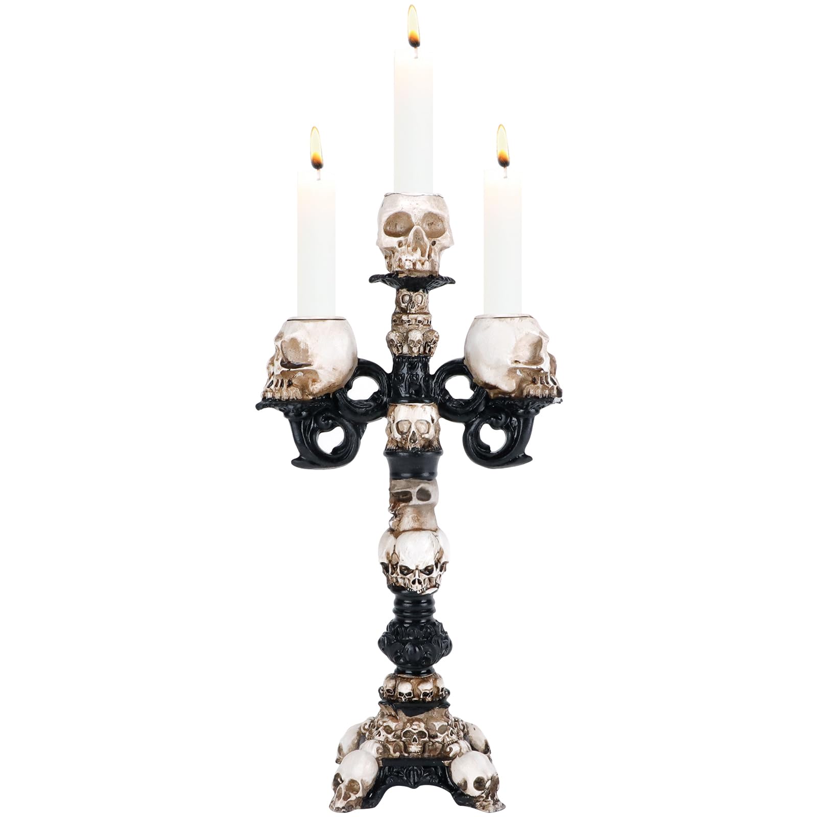 Amazon.co.jp: QLFJ-FurDec スカルキャンドルホルダー 樹脂製 ゴシック